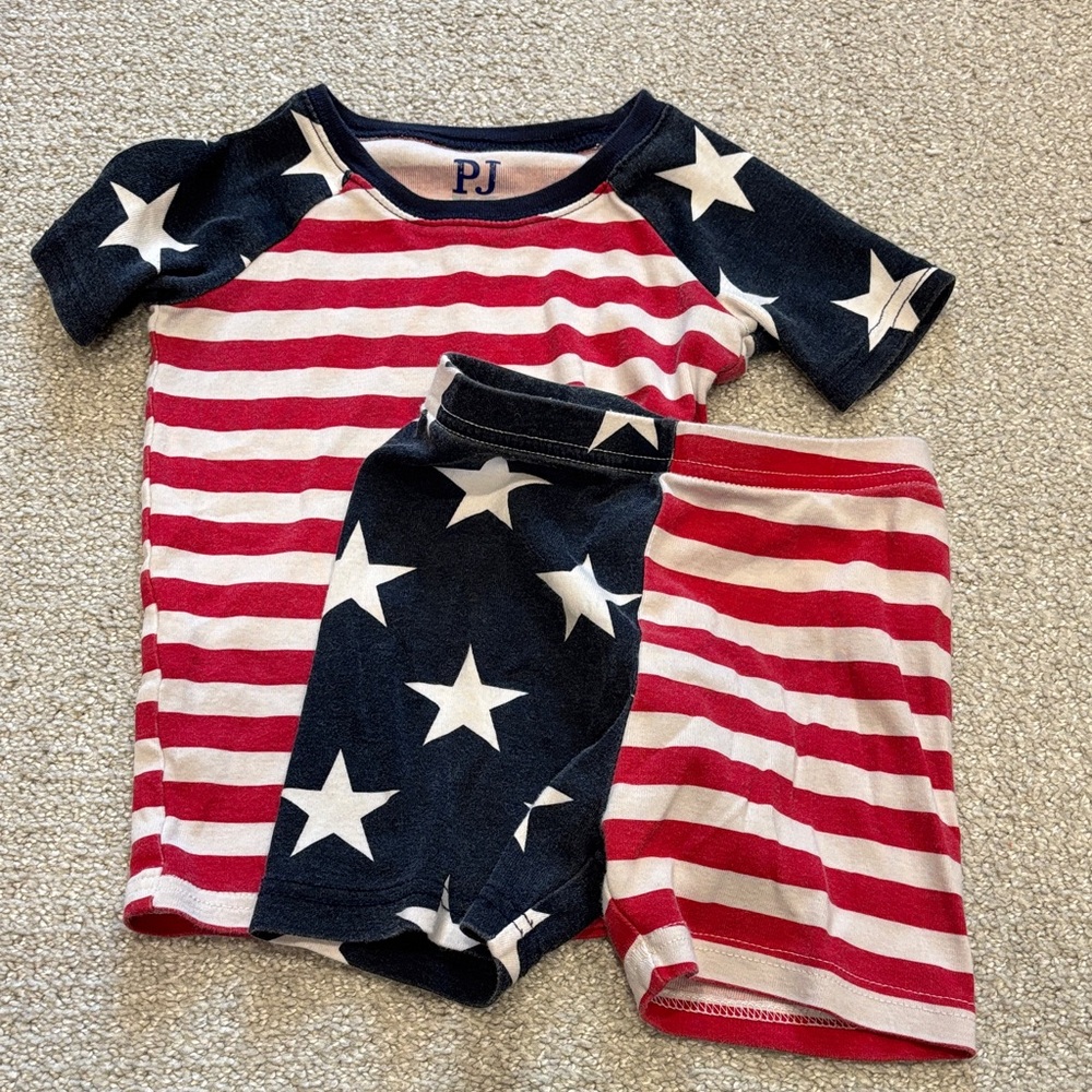 PJ Place Patriotic Stars and Stripes Kids Pajama Set
